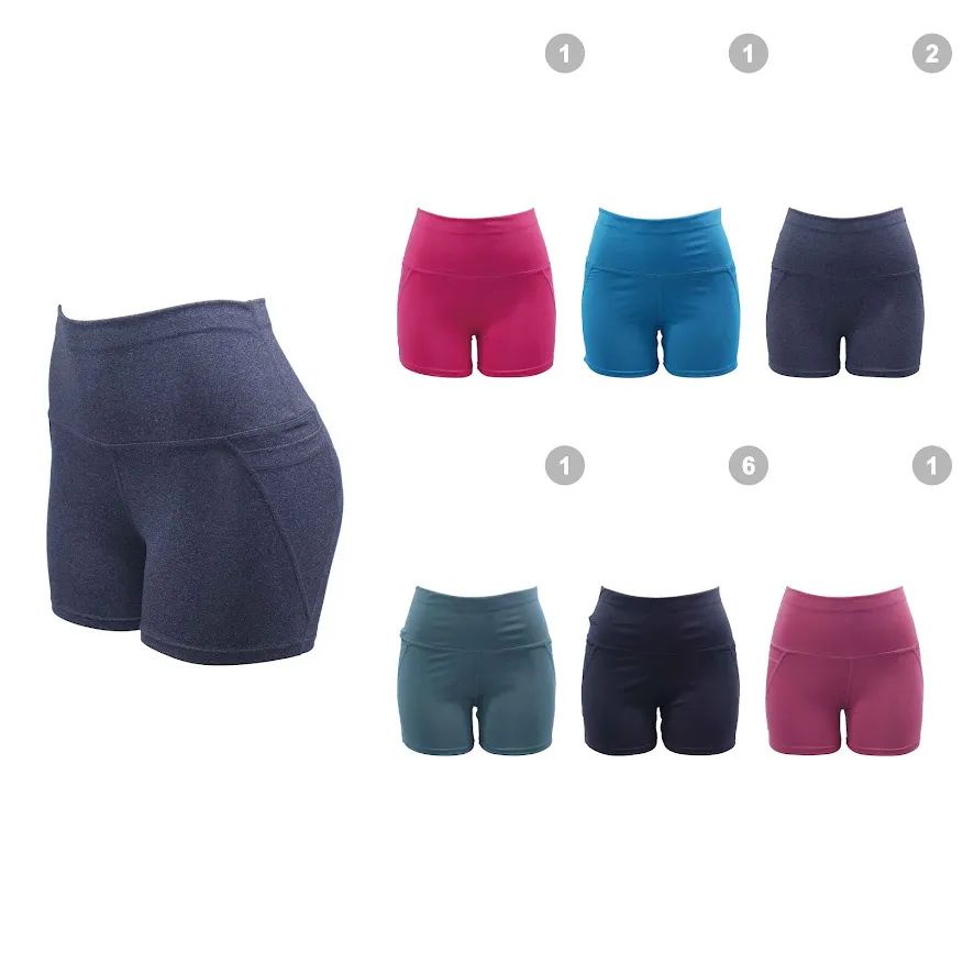 36 Pieces of Womens Biker Shorts Assorted Solid Colors