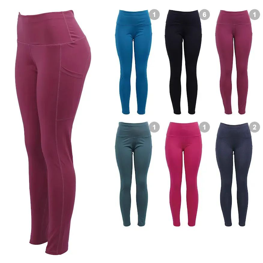 24 Pieces of Womens Leggings Solid Muted Colors