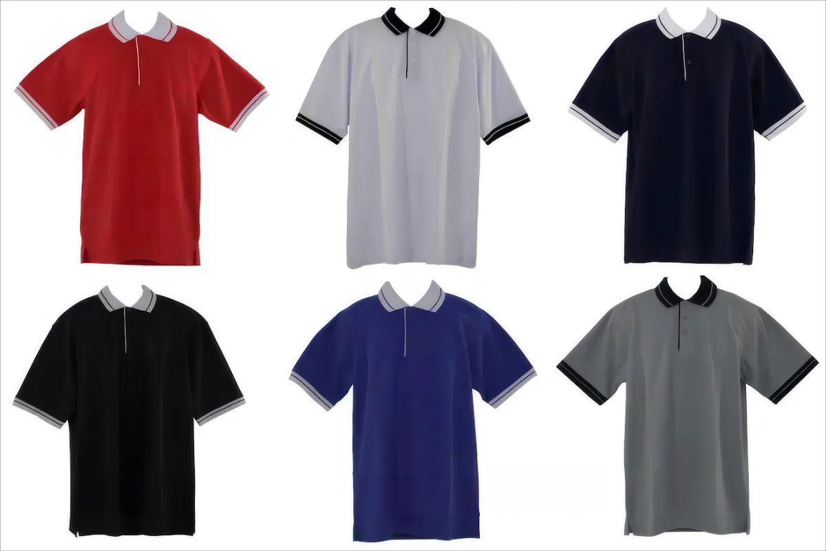 6 Pieces of Men Collared Shirts Contrast Color