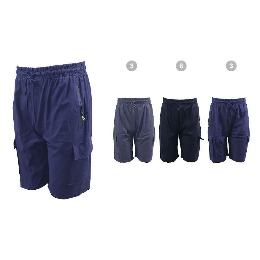 12 Pieces of Mens Gartered Shorts Solid Colors