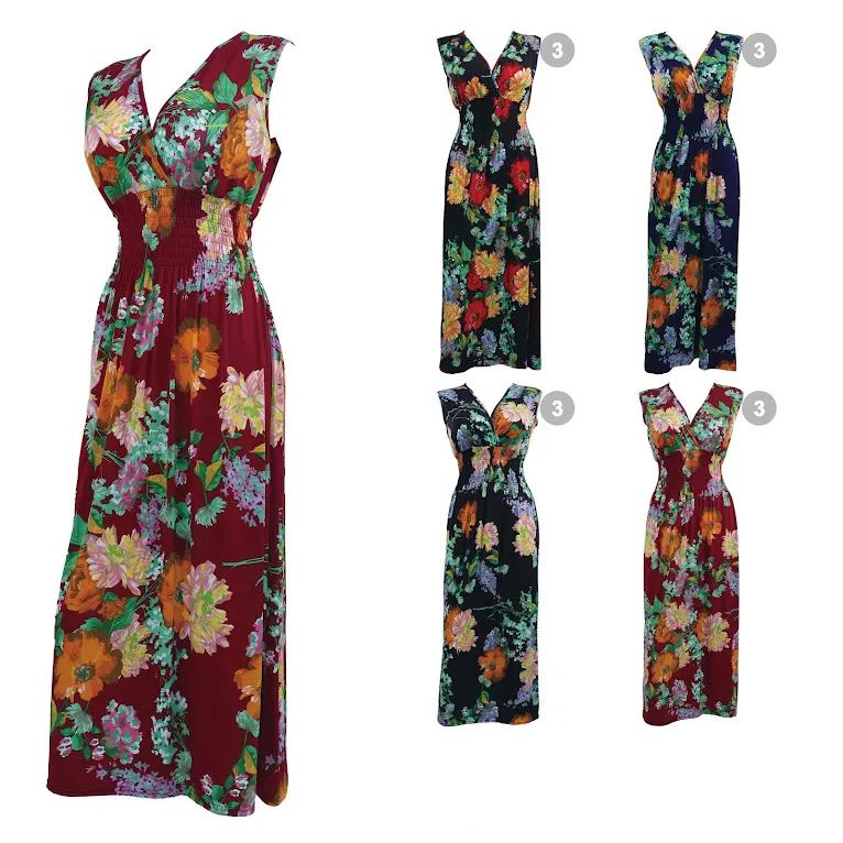 30 Pieces of Womens Floral V-Neck Dress