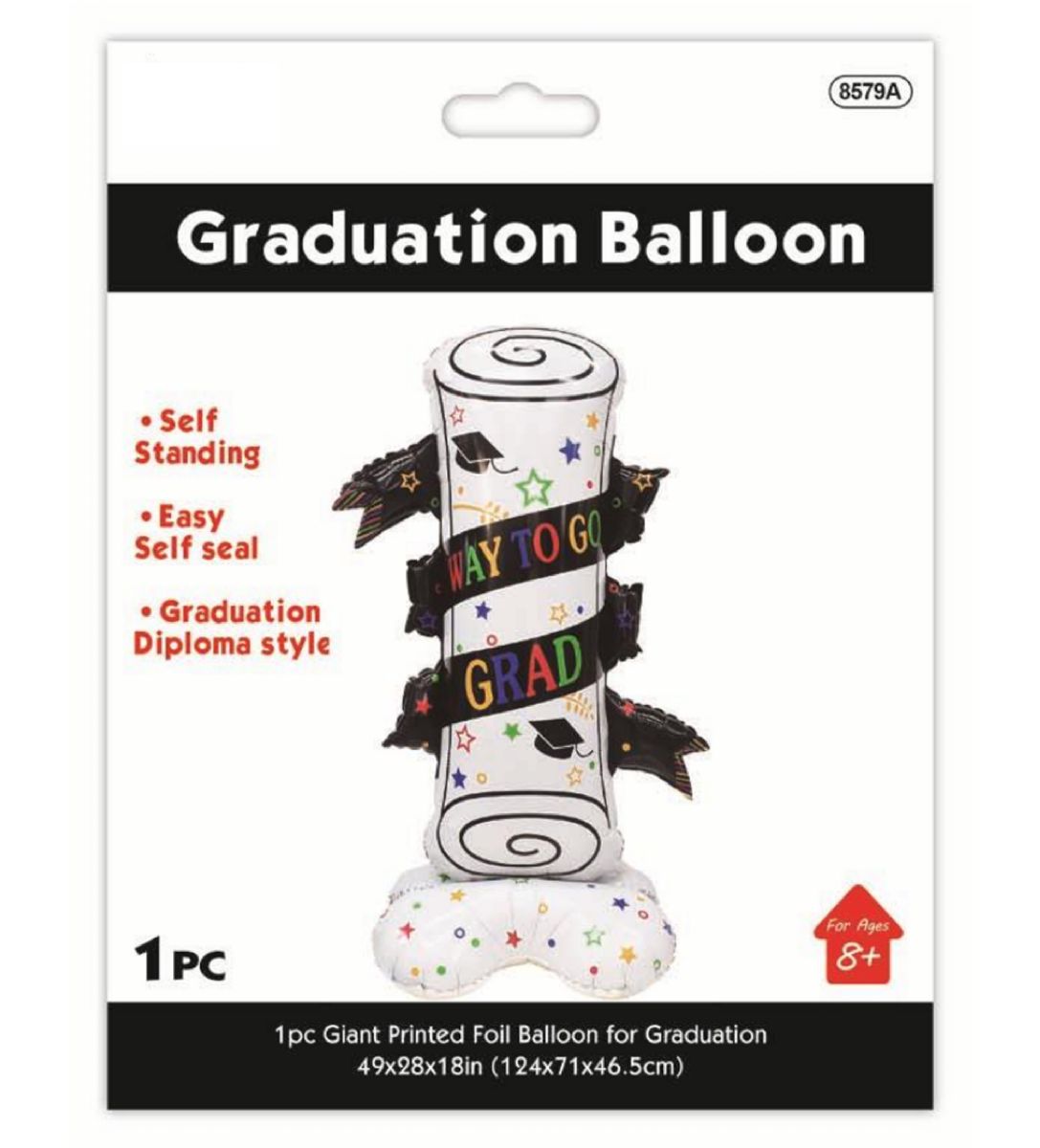 24 Pieces of Graduation Standing Foil Balloon 124 X 71 X 46.5 cm