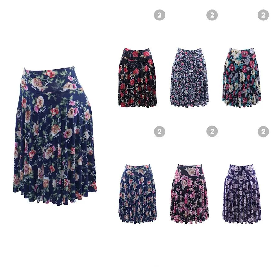 24 Pieces of Womens A-Line Skirts Assorted Floral Patterns