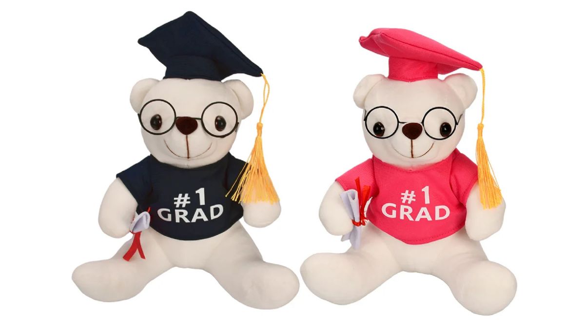 24 Pieces of 9 inch Graduation Bear - Pink, Blue