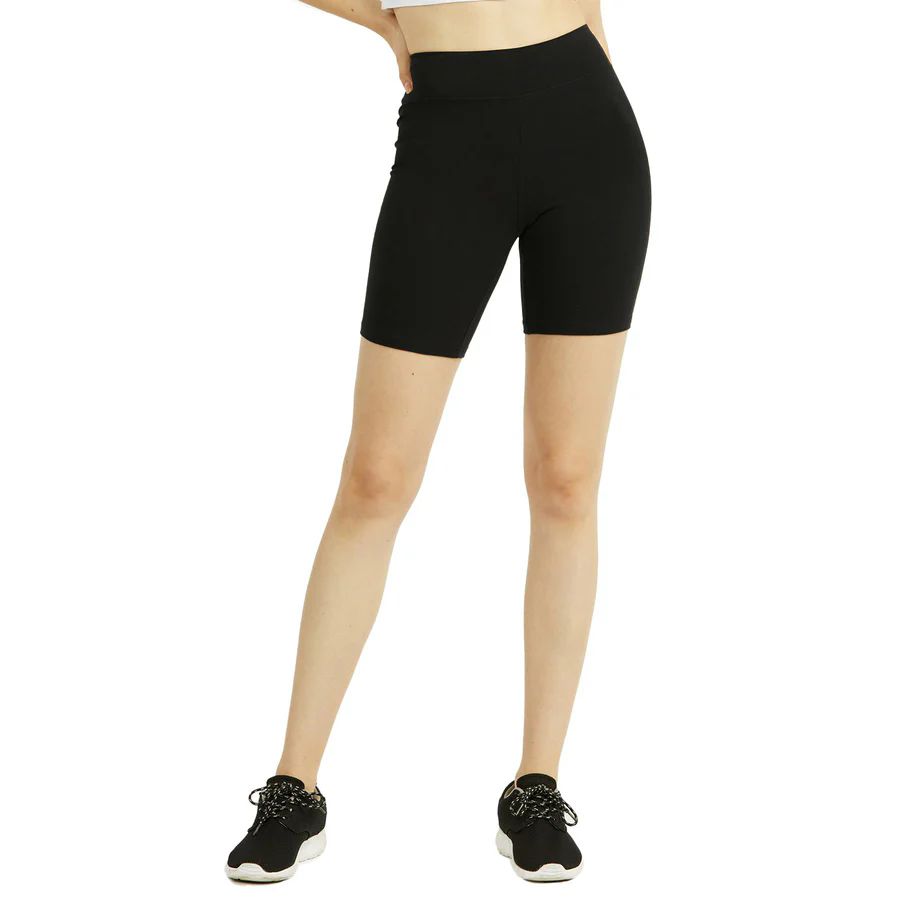 72 Pieces of Mamia Ladies Cotton 15 Inch Outseam Shorts Black Size Small