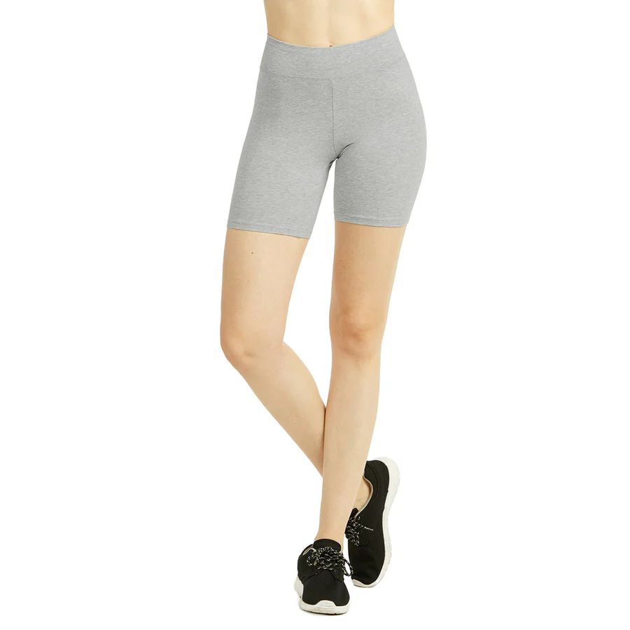 72 Pieces of Mamia Ladies Cotton 15 Inch Outseam Shorts Heather Gray Size Small