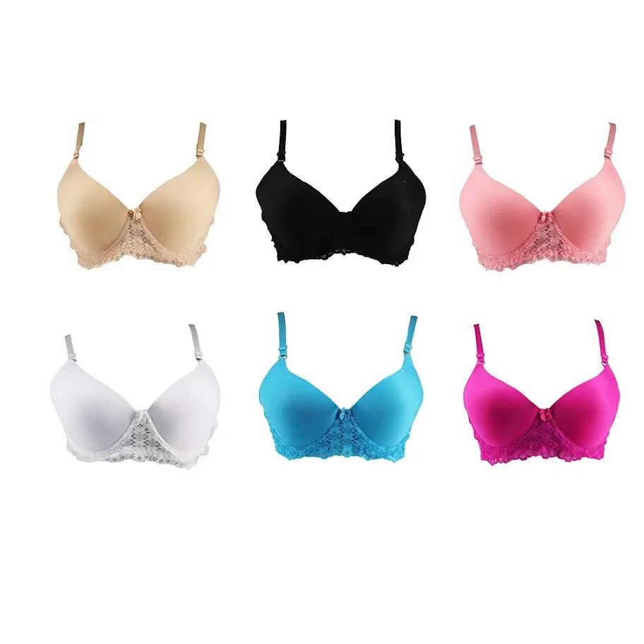 45 Pieces of Bras Packed Assorted Colors With Lace Underlining