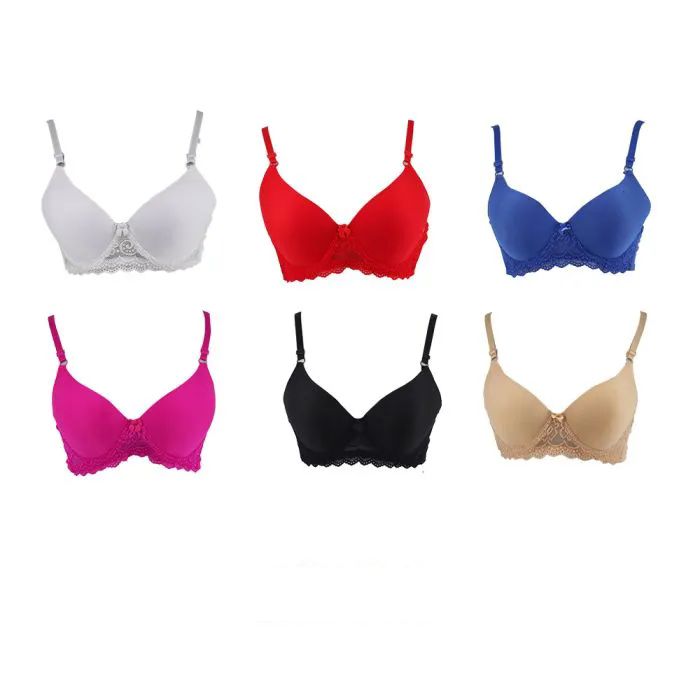 45 Pieces of Bras Packed Assorted With Lace Underlining and Ribbon Detail