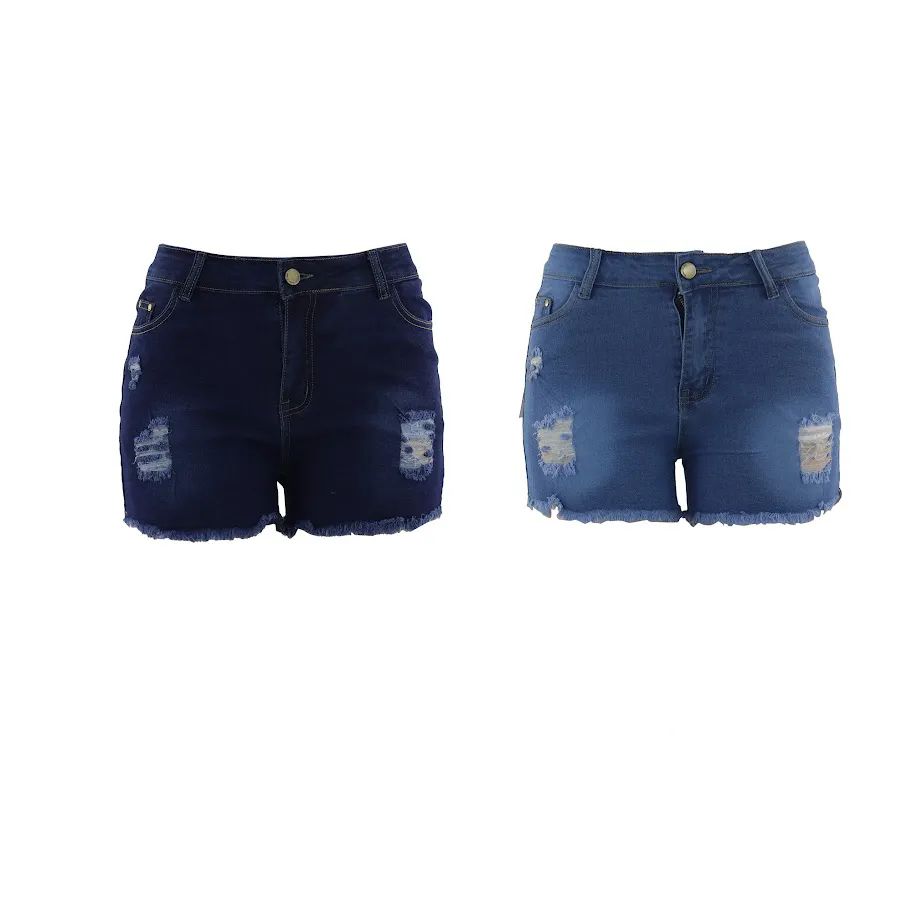 3 Pieces of Womens Ripped Denim Shorts