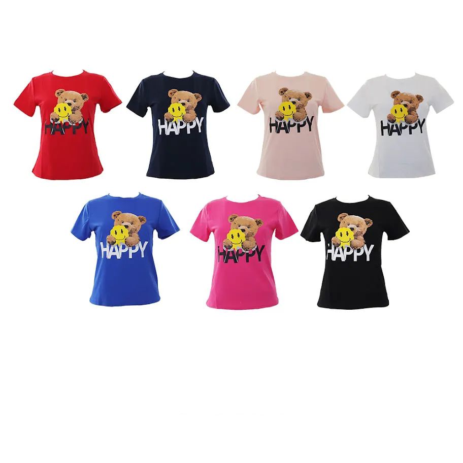3 Pieces of Womens Tops Happy Bear Print