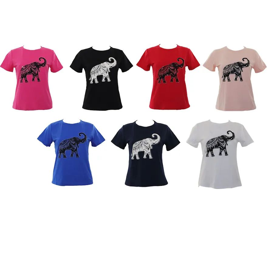 3 Pieces of Womens Tops Elephant Print