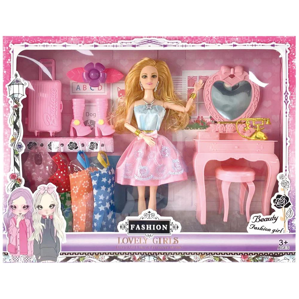 12 Pieces of Fashion Dolls And Accessory Set