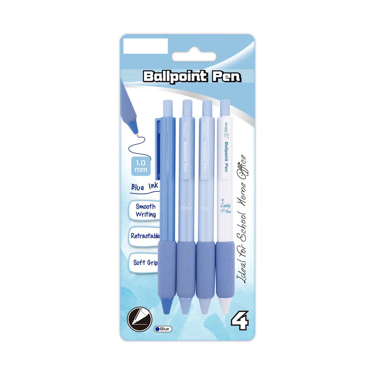 48 Packs of Retractable Blue Ink Ballpen 1.0mm 4ct