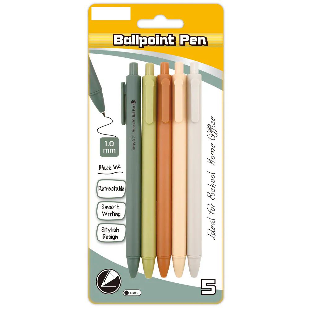 48 Packs of Retractable Black Ink Ballpen 1.0mm 5ct