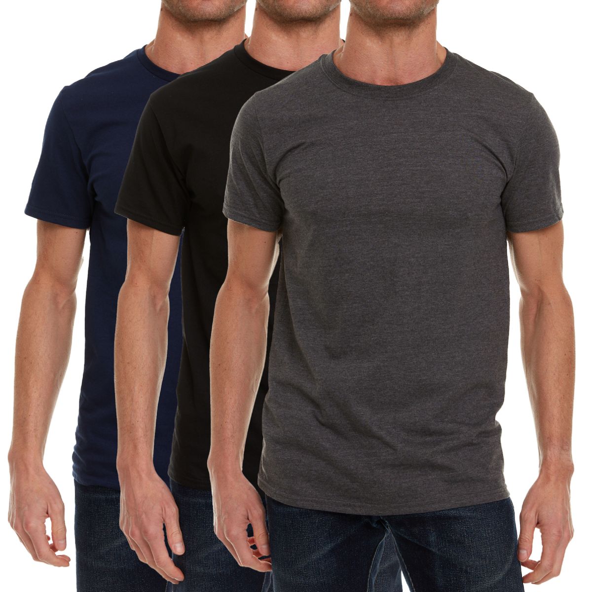 36 Pieces of Men's Cotton Short Sleeve T-Shirt Size 2x - Assorted Black Navy Gray