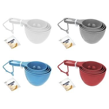 96 pieces of Plastic Measu Cups Asst Colors 65-250ml