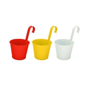 36 pieces Bh Iron Tin Pot W Hook Asst Colors 5x4x8 - Store