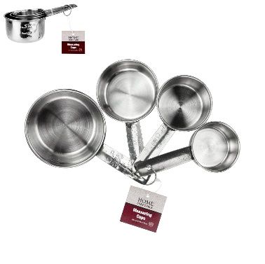 48 pieces of Stainless Steel 4pcs Measuring Cups Asst Sizes