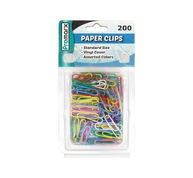 48 pieces of 200ct Regular, Color Paper Clips, Vinyl Cover