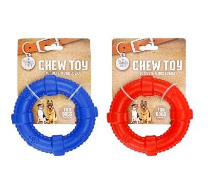 48 pieces of Bp Plastic Chew Toy Ring 5.25in 2 Asst