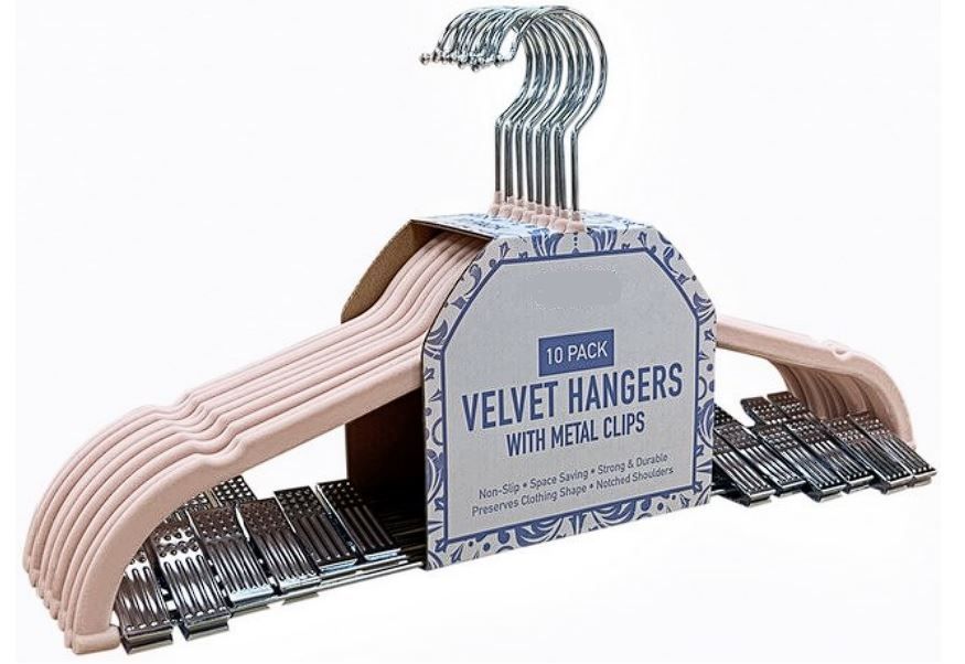 10 Packs of Pink Hanger With Clips 10