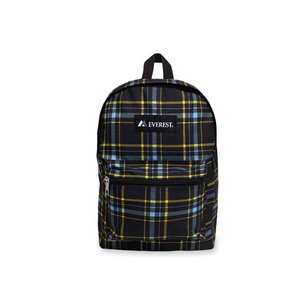 30 Pieces of Basic Pattern Backpack In Yellow Blue Plaid