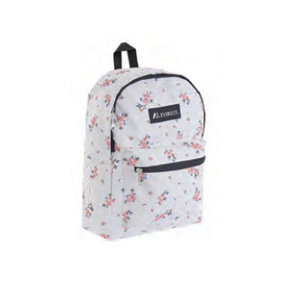 30 Pieces of Basic Pattern Backpack In White Flower Print