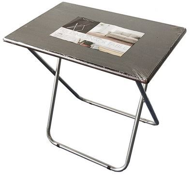 4 Pieces of Jumbo Wooden Folding Snack Table Brown