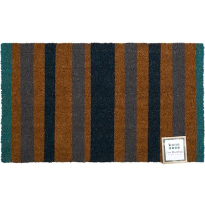 12 pieces of Doormat 17x29 Blue Stripe Vinyl/coir