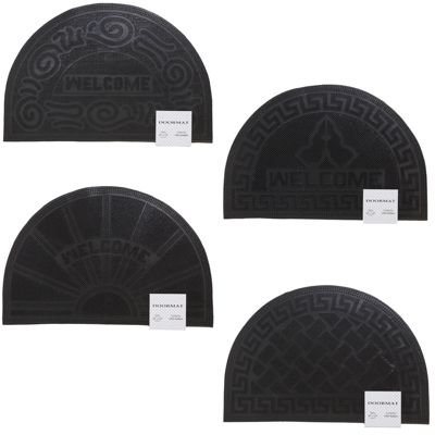 24 pieces of Doormat Rubber Pin 4 Assorted Designs 16x24 Black Packed In Bale Ref #wS-922-hr