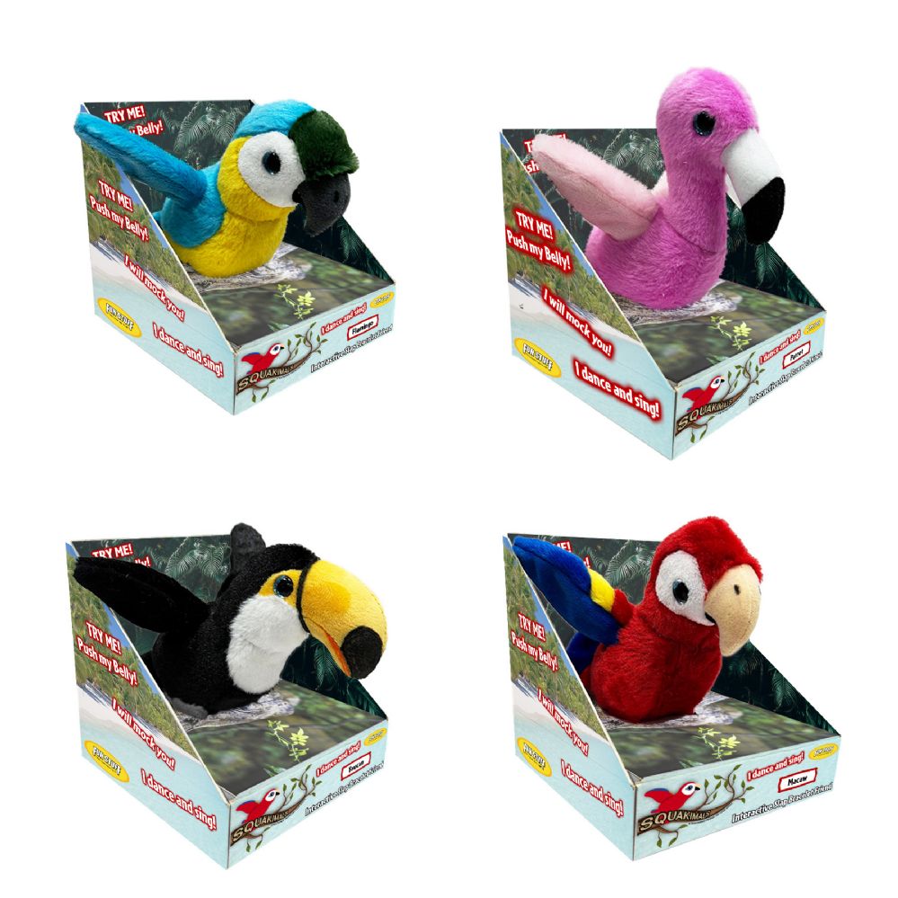12 pieces of Squakimals Tropical Bird Slap Bracelet - 3 Asst. Styles
