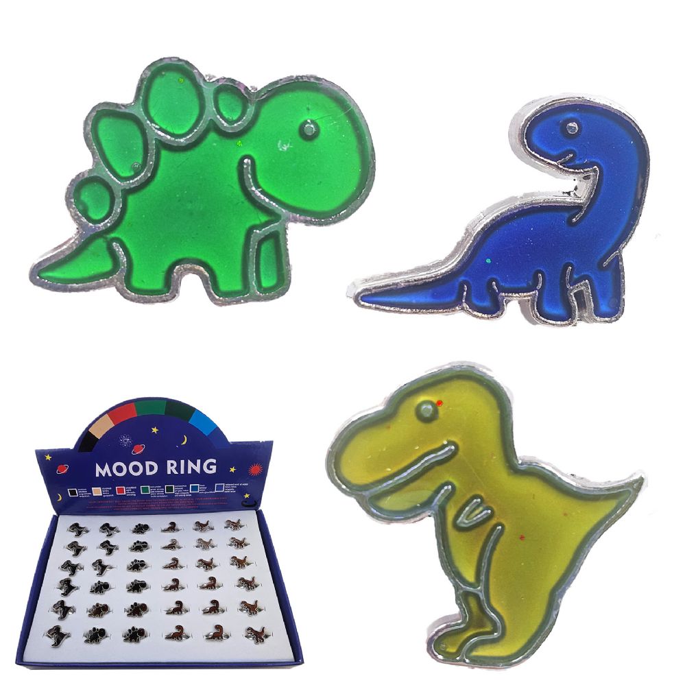 36 pieces of Dinosaur Mood Ring - 4 Asst. Styles