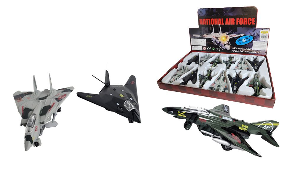 12 pieces inch National Air Force W/ Light Sound Car, Planes