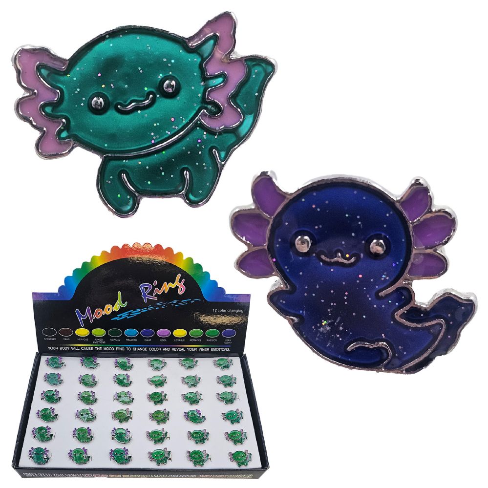 36 pieces of Axolotl Mood Ring - 2 Asst. Styles