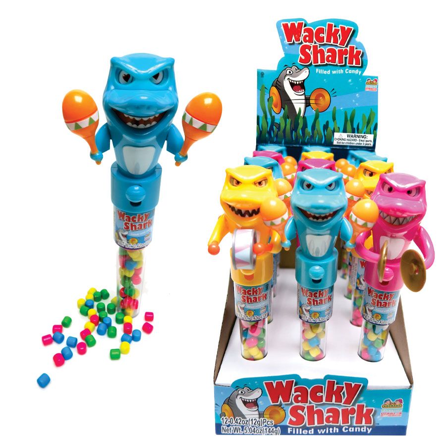 12 pieces of Wacky Shark W/candy
