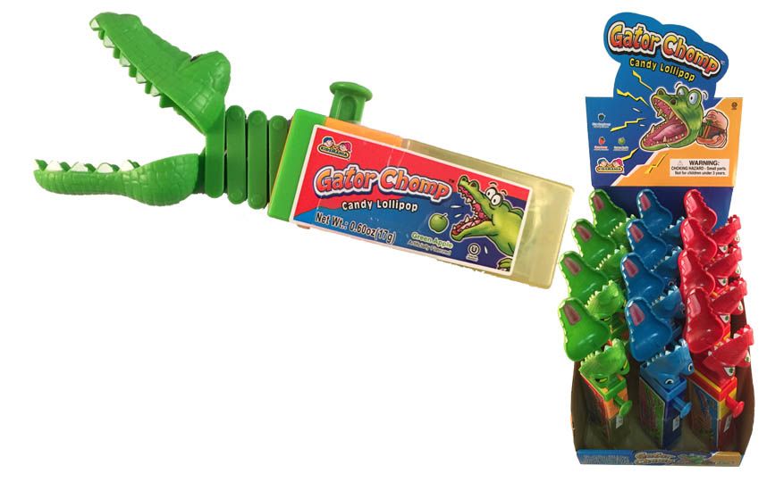 12 pieces of Gator Chomp Candy Lollipop