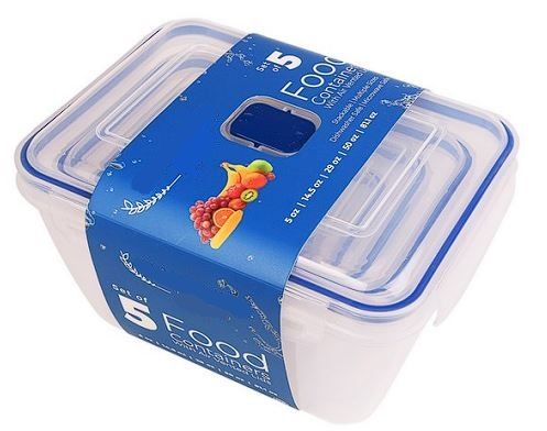 12 Sets of Snap Lid Rectangle Food Container Set 5pk