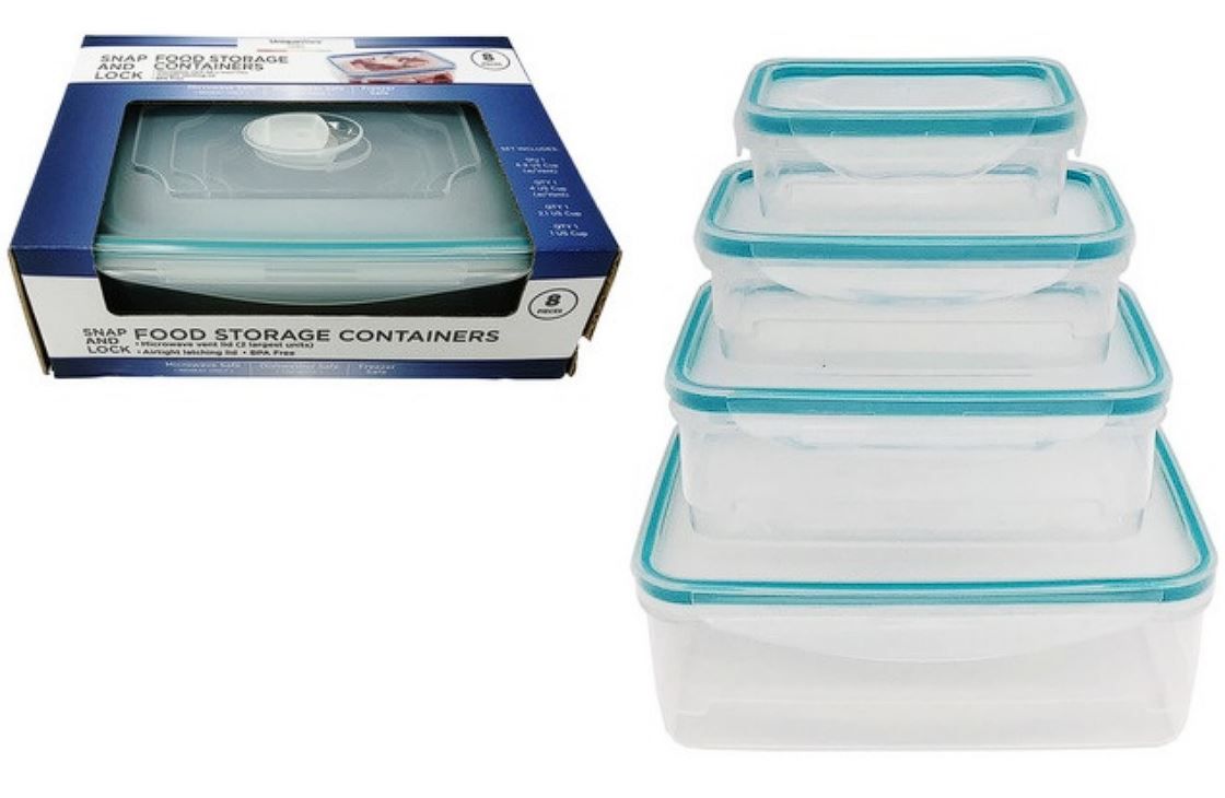 12 Pieces of Snap Lid Food Storage 8pc Set Rec