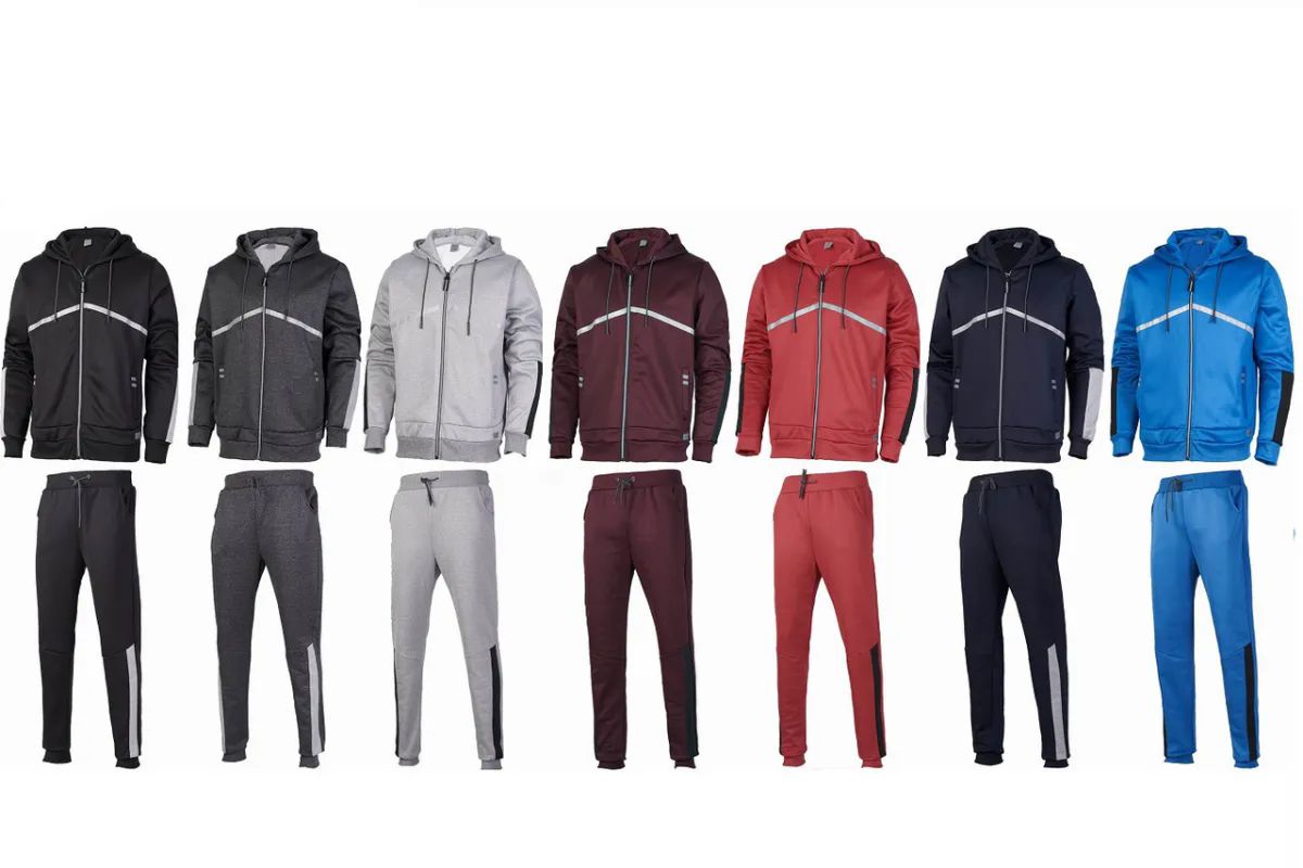 12 Sets of Mens Copper Tech Fleece Set In Red