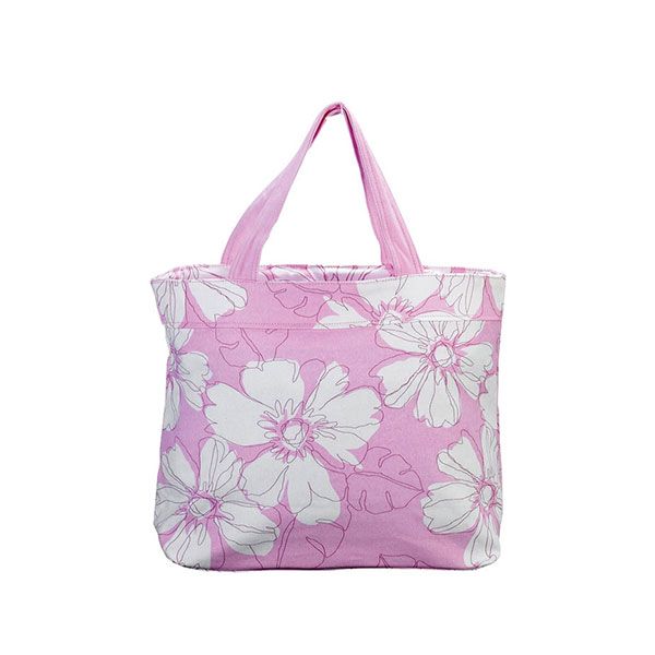 24 Pieces of 13oz Print Canvas Tote Bag L.PINK