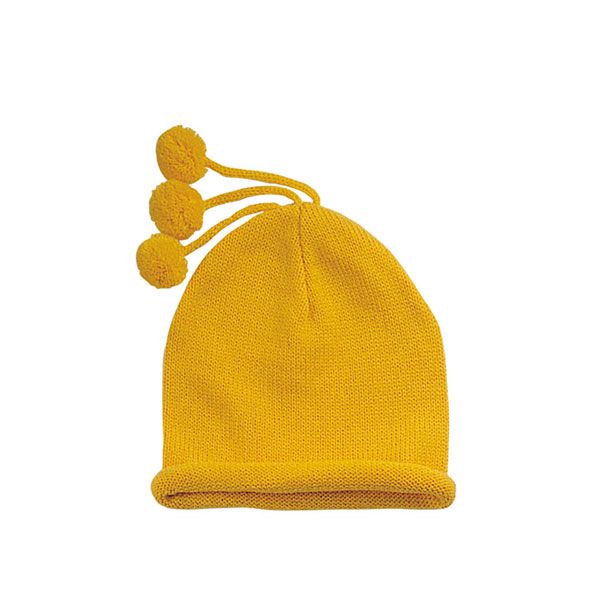Youth Knitted Beanie Yellow - at - yachtandsmith.com