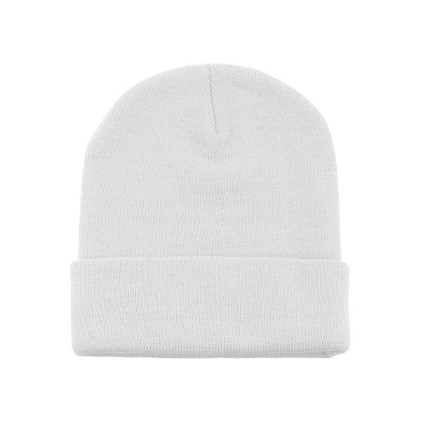 24 Pieces of Acrylic Beanie W/ Cuff WHITE