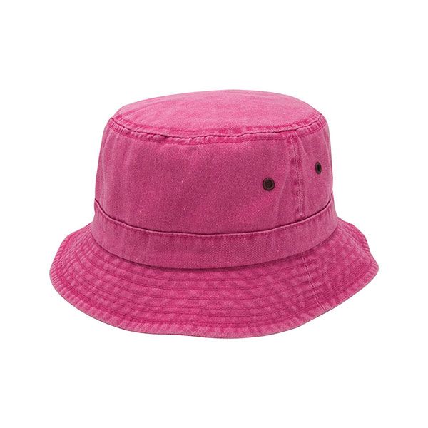 24 Pieces of Pigment Dyed Twill Washed Bucket Hat HOT_PINK-ML