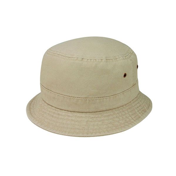 24 Pieces of Pigment Dyed Twill Washed Bucket Hat KHAKI-SM