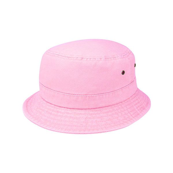 24 Pieces of Pigment Dyed Twill Washed Bucket Hat PINK-LM