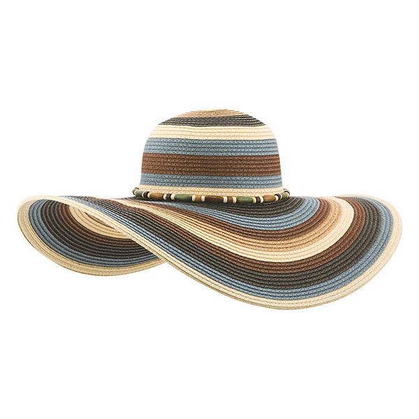 24 Pieces of Ladies' Toyo Braid Color Block Sun Hat BROWN