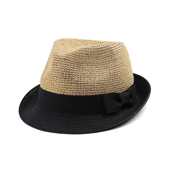 24 Pieces of Infinity Selections Raffia Fedora Hat NATURAL