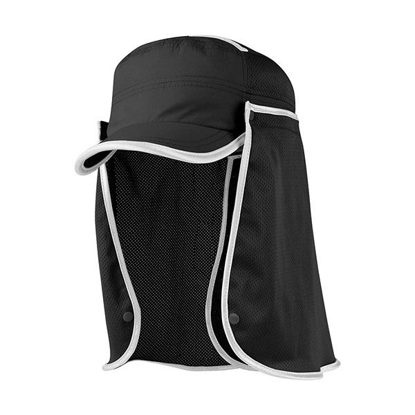 24 Pieces of Juniper Taslon UV Fidel Cap with Flap BLACK