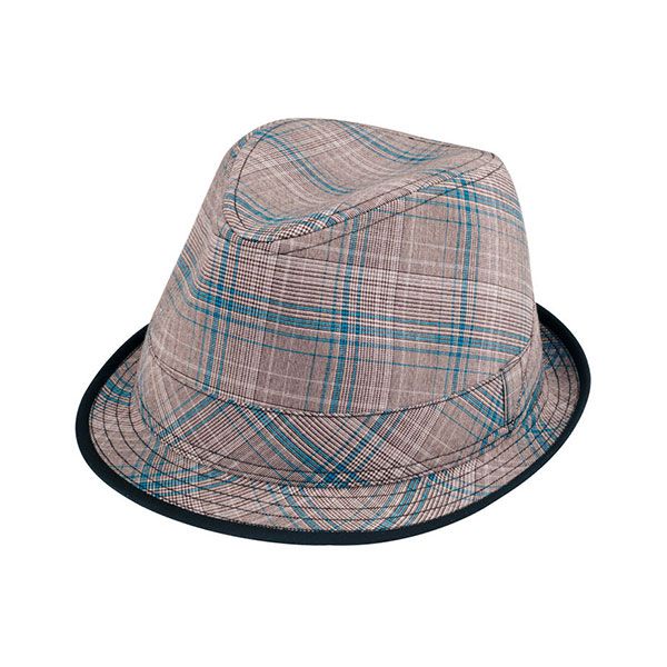 24 Pieces of Plaid Fedora Hat BLUE.PLAID