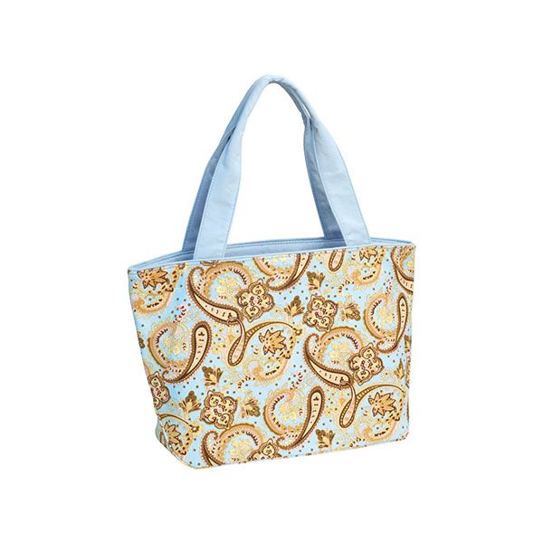 24 Pieces of Paisley Print Canvas Tote Bag L.BLUE